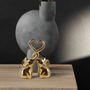 SWAITE Luxury Little <strong>Elephant</strong> Resin Ornament Creative <strong>Gift</strong> for Valentine's Day-Perfect Living Room Desk Decor - Product Image 1