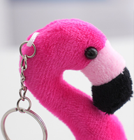 Porte-clés en peluche flamant rose mignon - 15 cm, animal en peluche de dessin animé, breloque pour sac à dos, jouet en peluche doux pour enfants, cadeau et décoration de sac