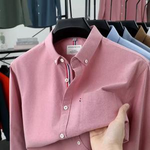 Chemise en twill de coton à manches longues pour homme <span class=keywords><strong>Tommy</strong></span>, facile d'entretien, couleur unie, Oxford, spinning, printemps, automne, décontractée, polyvalente - Product Image 3