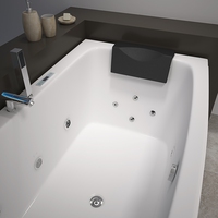 Baignoire autoportante en acrylique moderne de luxe pour 1 personne, baignoire autoportante à remous