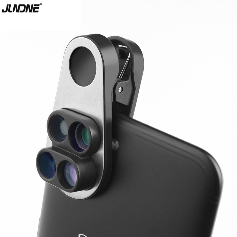 Оптовая продажа с фабрики Универсальный объектив камеры с клипсой 4 в 1 Рыбий глаз широкоугольный макрообъектив телеобъектив для мобильных телефонов
