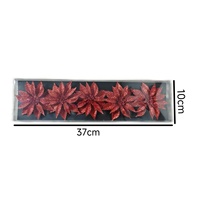 Fleurs de Poinsettia de Noël en plastique pailleté faites à la main de haute qualité Eden, 1 couleur, creuses, pour décorations d'arbre, couronnes DIY, fêtes et maison