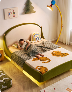 Cama Infantil <span class=keywords><strong>de</strong></span> 1.2 m, Alfombra Mágica Verde, Cuna Flotante <span class=keywords><strong>de</strong></span> Princesa, <span class=keywords><strong>Madera</strong></span> Maciza, Terciopelo Afelpado, para Dormitorio, Comedor, Sala <span class=keywords><strong>de</strong></span> Estar, para Niños - Product Image 6