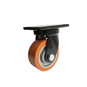 Good Bonding Low Traction Flat <strong>Free</strong> Iron Polyurethane Nylon <strong>Caster</strong> <strong>Wheel</strong> 8 Inch Industrial Household 60-120kg Load Capacity - Product Image 1