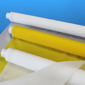 Mesh Mallas Para SerigrafIa Silk 43T 47T 53T 59T 64T 72T 77T 80T 90T 100T Screen Printing Mesh White or Yellow Color