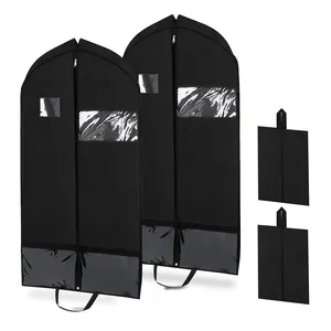 Haute qualité pliable grande capacité <span class=keywords><strong>vêtement</strong></span> sac robe <span class=keywords><strong>de</strong></span> mariée hommes costume <span class=keywords><strong>tissu</strong></span> imprimé couverture noire avec fermetures éclair et poches - Product Image 1