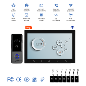 Sonnette vidéo avec écran IPS de 10 pouces, <span class=keywords><strong>interphone</strong></span> de haute qualité, <span class=keywords><strong>meilleur</strong></span> prix, résolution 1080p, WiFi, application Tuya, carte IC, étanche - Product Image 2