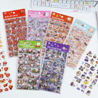 6pcs Per Pack Stiker Moyou Shop Diary Bertema Kartun Transparan Tahan Air Bahan PET untuk DIY Bullet Journal