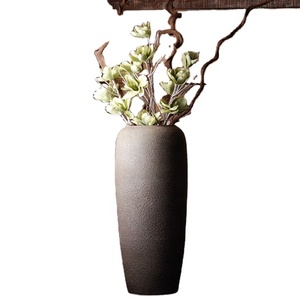<span class=keywords><strong>Vase</strong></span> à fleurs en céramique gris porcelaine, nouveau, <span class=keywords><strong>grand</strong></span> sol à haute température, décoration artistique, intérieur et extérieur, - Product Image 1