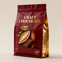 Sacs en plastique à fond plat avec fermeture éclair et trou euro, personnalisés avec logo imprimé en couleur, pour noix mélangées, café moulu, thé