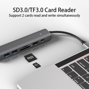 <span class=keywords><strong>Adaptateur</strong></span> RJ45 Hub <span class=keywords><strong>Adaptateur</strong></span> Multi-Fonction 7 En 1 Type C <span class=keywords><strong>USB</strong></span> vers 4K HDTV TF Lecteur de Carte SD Hub <span class=keywords><strong>USBC</strong></span> avec Hub de Charge <span class=keywords><strong>USB</strong></span> C PD - Product Image 4