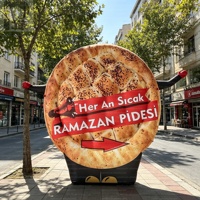 Modèle de danseur gonflable géant personnalisé de 2 m en forme de pain pita pour boulangerie/pâtisserie/festival du Ramadan/présentation en magasin de vente au détail alimentaire