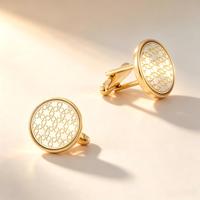 Boutons de manchette minimalistes à motif hexagonal plaqués or, bijoux de chemise pour homme, cadeau d'affaires pour cadre, vente en gros