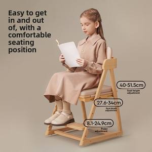 Ensemble bureau et chaise d'étude pour enfants <span class=keywords><strong>Igrow</strong></span>, pour les élèves du primaire, réglable à manivelle, design minimaliste, bois de hêtre - Product Image 4