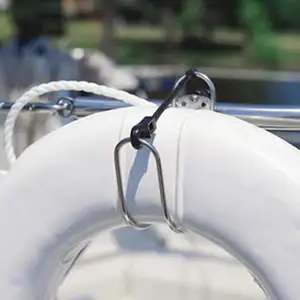 Stainless Steel Life Ring Holder Marine Horseshoe Bracket Life Buoy Ring Holder With Plastic Mount