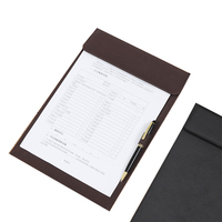 Carpeta profesional de cuero pu para negocios, carpeta de documentos A4 personalizada de alta calidad con almacenamiento de bolígrafo