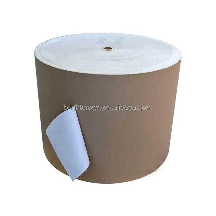 Çevre dostu 100% geri dönüşüm 150GSM gıda greyder kahverengi Jumbo Kraft kağıt rulo kağıt bardaklar kase için