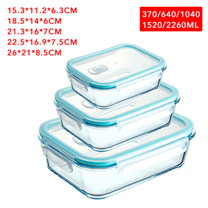 인기 판매 모던 유리 밀프렙 용기, 주방용 식품 보관을 위한 스냅 잠금 뚜껑 밀폐 도시락 용기 - Product Image 6