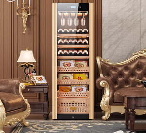 กล่องไม้ซิการ์สีแดงระบบคู่อัจฉริยะหรูหราตู้เก็บความชื้นอุณหภูมิคงที่สีทองกุหลาบประตูเดียว - Product Image 3