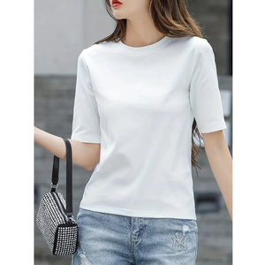 Camiseta personalizada con logotipo OEM para mujer, camiseta en blanco suave Lisa 2023, nuevo diseño, camiseta de seguridad con estampado de malla para mujer - Product Image 1