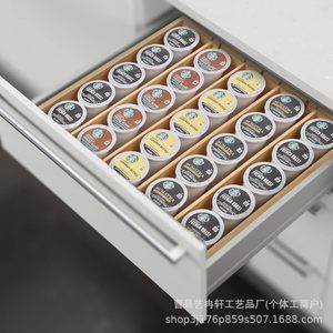 Support à dosettes K-cup en bambou, pour comptoir, station à café, bureau à domicile, cuisine, support pour sachets de thé/capsules - Product Image 1