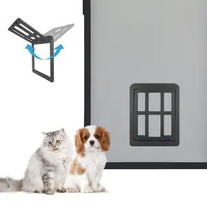 New Pet Door Dog Sliding With Magnetic Flip Cover Automatic Pet Gate for Small Dog Cat Puppy Pet Suitable For Screen Door