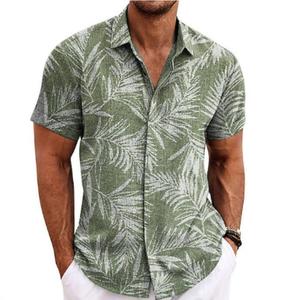 Camicetta da <span class=keywords><strong>uomo</strong></span> con stampa Hip Hop in <span class=keywords><strong>lino</strong></span> di cotone a manica corta da <span class=keywords><strong>uomo</strong></span> camicia hawaiana camicie Casual da spiaggia <span class=keywords><strong>abiti</strong></span> da <span class=keywords><strong>uomo</strong></span> di grandi dimensioni - Product Image 3
