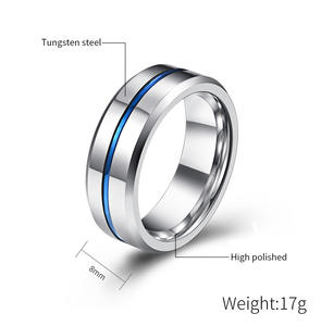 Offre spéciale Bague en tungstène pour hommes de 8mm Vente en gros Bagues en carbure de tungstène étanches en or 18 carats poli plaqué pour hommes - Product Image 4