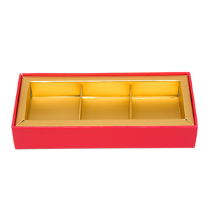 Custom Luxury Rigid Gift <b>Box</b> with Inner Tray Yellow & Red Corrugated Paper Packaging for Tea, Mooncake, or Premium Food Items - Product Image 4