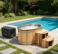 Baignoire de récupération à froid en cèdre rouge avec refroidisseur pour athlètes, stock entrepôt Californie (États-Unis), refroidissement rapide à basse température