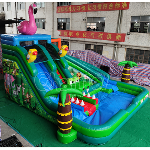 Sea World Piscine aquatique gonflable avec toboggan aquatique et toboggan sec, Château gonflable commercial, Toboggan géant gonflable à obstacles - Product Image 5