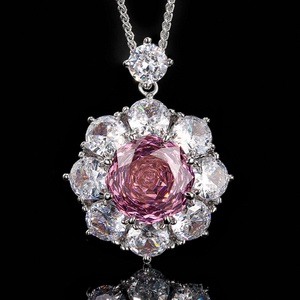 Elegant Eco-friendly Copper Flower Jewelry <b>Set</b> 14MM Rose Cut Floral Necklace <b>Earrings</b> Ring Matching 3PCS <b>Set</b> for Women - Product Image 5