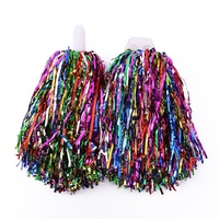 Pompons de cheerleading 25g en feuille métallique avec poignée pour les événements sportifs scolaires, les équipes de danse et les accessoires de fête