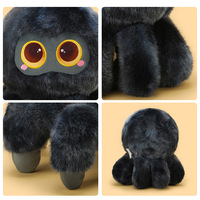 Peluche Corto a Forma di Insetto Nero Carino e Spaventoso, in Cotone PP, Antistress, Finitura Lavata - Bambola Creativa e Originale per Scherzi, Perfetta per un Compleanno