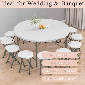 Best-seller en usine <span class=keywords><strong>Table</strong></span> <span class=keywords><strong>ronde</strong></span> <span class=keywords><strong>pliante</strong></span> en deux de style moderne de 5 pieds <span class=keywords><strong>Table</strong></span> en plastique HDPE pour événements en plein air - Product Image 4