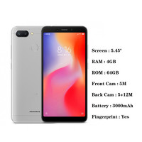 Venta al por Mayor de Teléfonos Inteligentes Rdmi 6 4+64 3+32GB, Doble Tarjeta SIM, 4G LTE, Teléfonos Celulares Baratos