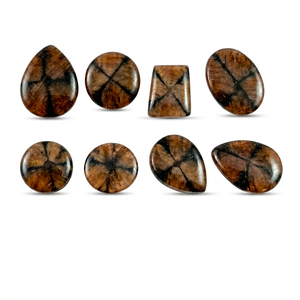 Cabujón de Chiastolita Natural, Piedra Preciosa Suelta, Andalusa Rara, Piedra Cruzada Pulida y Lisa para Joyería - Product Image 1