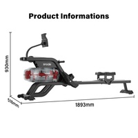 Máquina de Remo para Uso Doméstico Snode W200, Estructura Metálica Resistente, Pantalla LCD, 32 Niveles, Sistema Eléctrico, Unisex, para Ejercicio en Gimnasio
