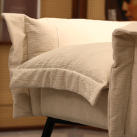 Fauteuil inclinable en tissu texturé, fauteuil de loisirs rembourré, structure en bois, siège d'appoint pour salon
