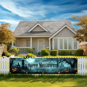 Spanduk Cetak Digital Poliester Gaya Liburan XZBN yang Tahan Lama, Warna Cerah, Bendera Festival Halloween untuk Promosi Dalam/Luar Ruangan - Product Image 4