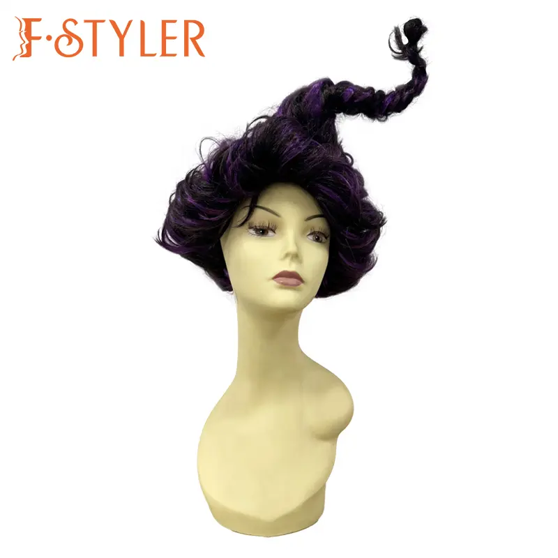 FSTYLER, superventas, Peluca de Cosplay sintética resistente al calor, venta al por mayor, venta al por mayor, fábrica, personalizar la moda, peluca de disfraz ajustable