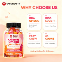 Gummies Omega DHA en gros pour enfants, 60 unités, pour la croissance cognitive et le soutien immunitaire, saveur fruitée délicieuse, à la pectine, pour enfants, OEM