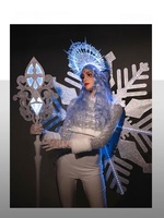 Costume de danse orientale pour femmes, design original, déesse de la neige et de la glace de Noël, sceptre lumineux, bar, Gogo, spectacle du Nouvel An