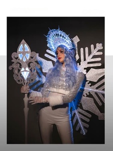 Costume Originale da Dea della Neve Natalizia con Scettro Luminoso per Danza del Ventre, Abito da Spettacolo per Donna per Capodanno - Product Image 6