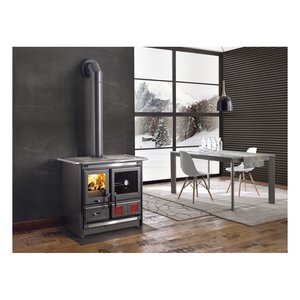 Rosa L 5.0 Wood <b>Stove</b> 9.5 Kw Steel Black Anthracite 97.5x67x86.1 Cm Natural Radiation Heating - Product Image 2