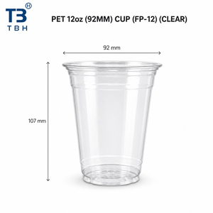 แก้ว PET 12 ออนซ์ 92 มม. รุ่น FP-12 แก้วพลาสติก PET ใส สำหรับเครื่องดื่มเย็น น้ำผลไม้ กาแฟเย็น สมูทตี้ ของหวาน ร้านค้า รับผลิตแบบ OEM ODM - Product Image 1