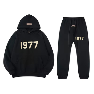 1977 Essential Men's High Quality Pullover Tracksuits Hoodie and <strong>Sweatpants</strong> Streetwear <strong>Set</strong> for Autumn Season Clothing - Product Image 1