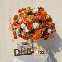 Centres de table orange vif de 70cm pour décoration de table de mariage Arrangement de fleurs artificielles vibrantes Décoration de la Saint-Valentin