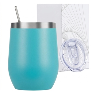 Vaso Térmico Personalizable de Acero Inoxidable con Aislamiento al Vacío de Doble Pared, Forma de Huevo, 12oz, con Tapa, para Café <span class=keywords><strong>y</strong></span> Vino, con Logotipo Personalizado, Venta al Por Mayor - Product Image 1