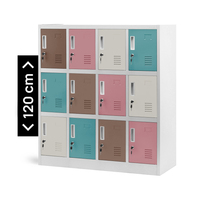Armoire de rangement pour enfants en métal de petite taille avec 12 compartiments et serrure à clé, durable, pour les écoles et les jardins d'enfants